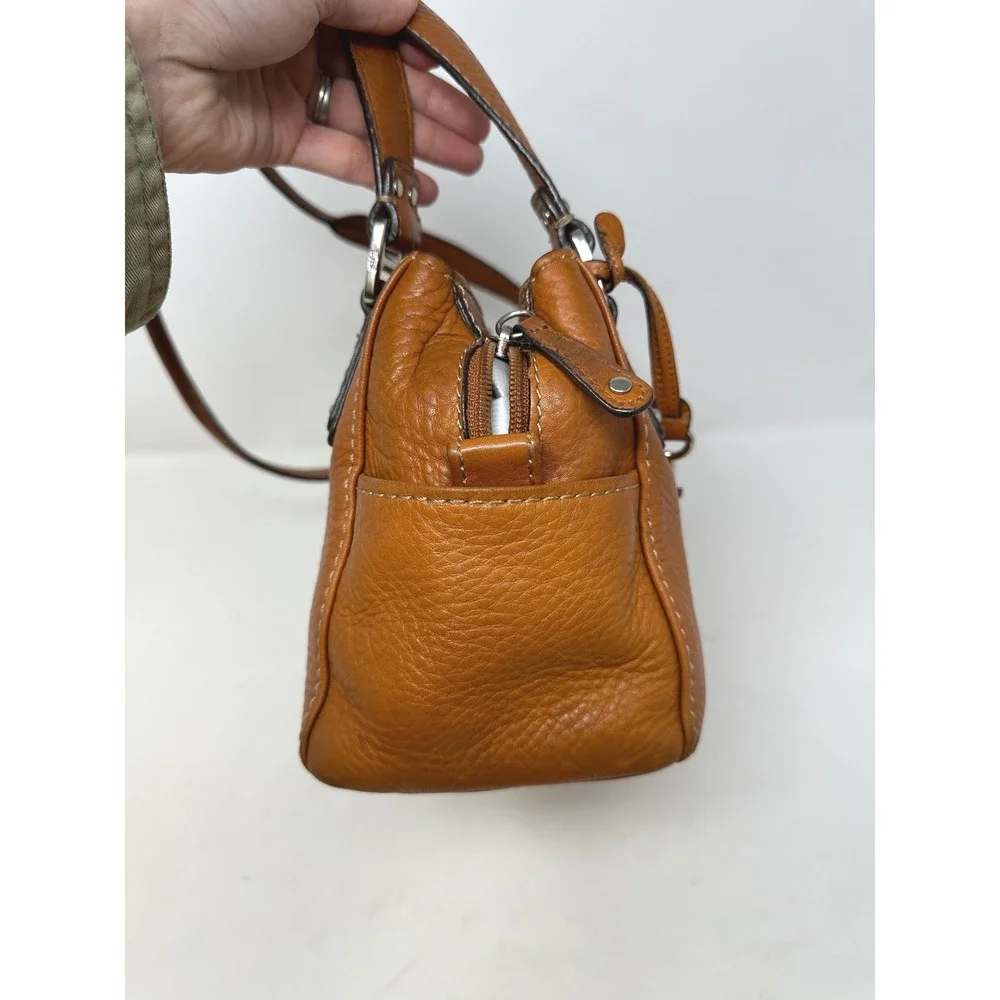 Y2K Vintage Fossil Top Handle Shoulder Bag Brown ZB9961